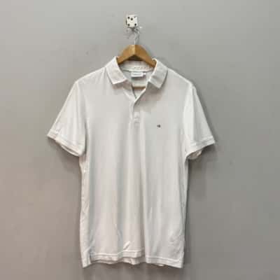 Calvin Klein Mens  Size M Polo Shirt White 