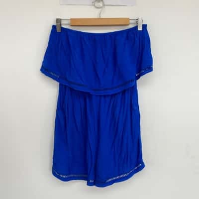 Forever New Blue Strapless Playsuit  Size 10 