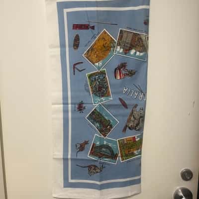 Decorative Tea Towel - Australia Blue 85cm x 85cm 