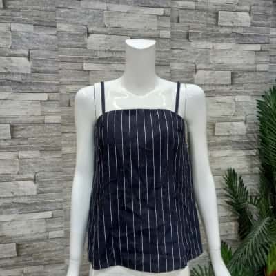 BNWT Marcs Womens  Size 10 Sleeveless Top Blue / White 