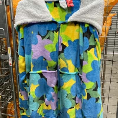The Oodie  Womens  Size L / XL Onesie Blue / Floral 