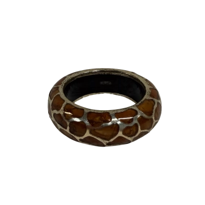 Mimco Bangle Animal Patterned Brown / Silver Bangle