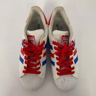 Adidas Americana Vs Superstar USA Size 8.5 Sneakers Blue / Red / White Used-Good Condition