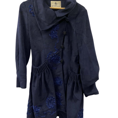  La La Luxe navy blue wool coat, size unknown