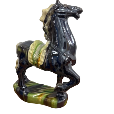VINTAGE Large Horse Jogging Figurine Porcelain Marked