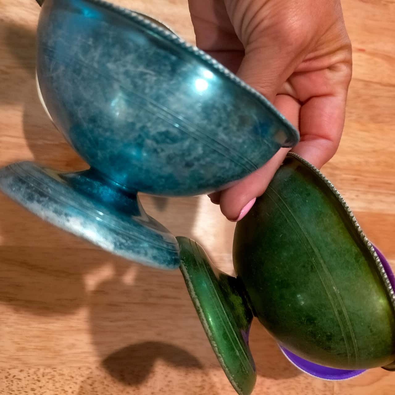 Set of 5 Vintage Coloured Aluminum Dessert Bowls