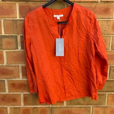 Trenery Womens Long Sleeved Shirt Size XS Orange 