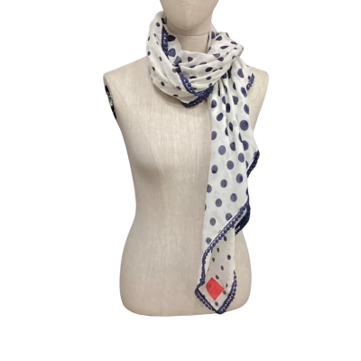  Erfurt Denmark Square Scarf Navy Blue / Polka Dot / White 