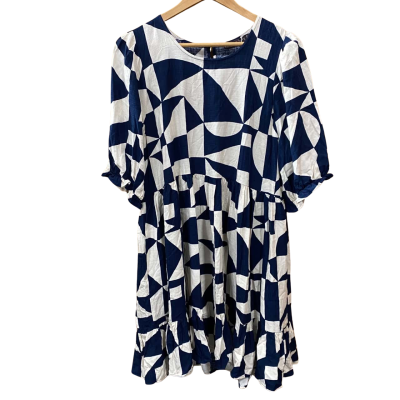 Mister Zimi Navy/White Patterned Dress Size 14