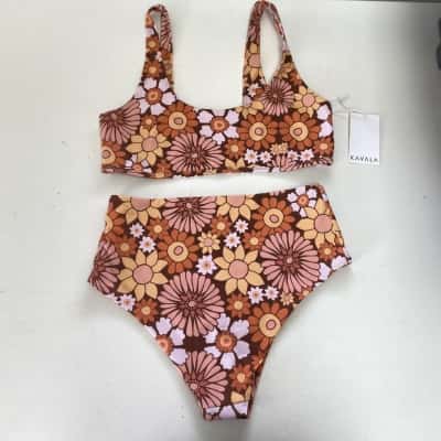 Kavala Collective Floral Bikini Top And Bottom Set Size L / M 