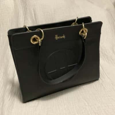  Womens Harrods Black Handbag 