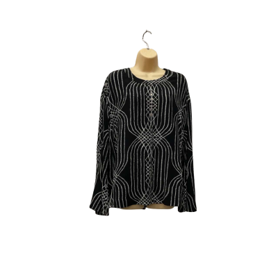 Sass & Bide THE MYTHOLOGY TOP  Size 10 / 40 Black  / Pattern 
