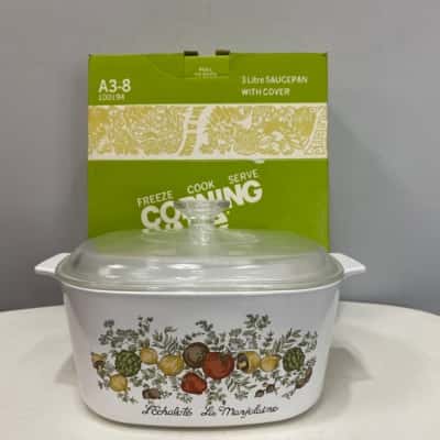Vintage Crown CorningWare “Spice O Life” 3Lt Saucepan & Lid - Model A3-8