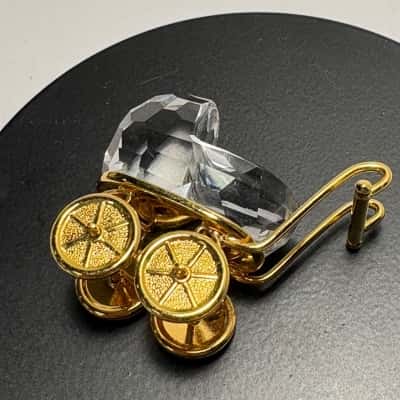 Vtg. Swarovski Crystal Memories Baby Carriage figurine