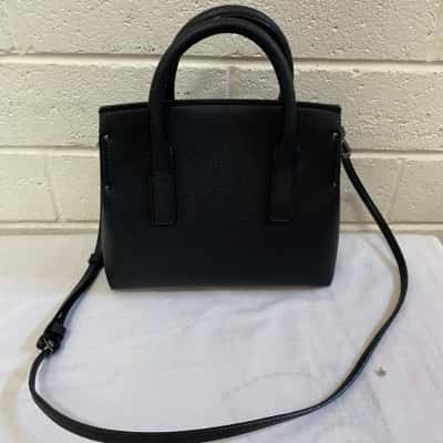 Charles & Keith Womens Black truck in flap structured bag