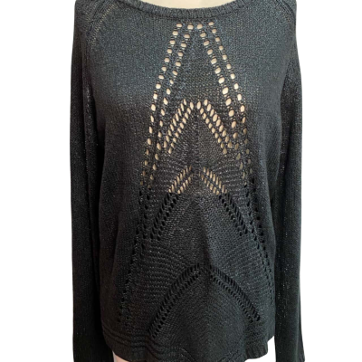 Khoko Womens Knit Jumper Black  Metallic 