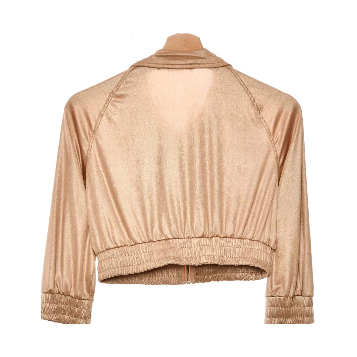 No Brand Womens Size XS Front Zipper Cropped Gold Jacket (s)
