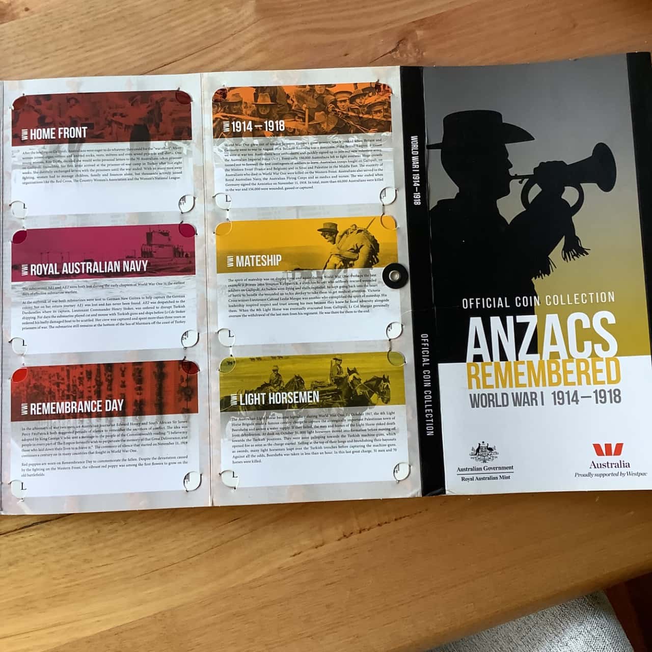 REDUCED****Royal Australian Mint. Anzacs Remembered World War 1-2(s)