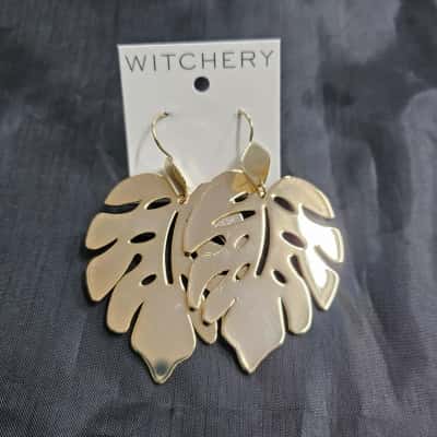 Witchery Gold Leaf Earrings RRP $49.95