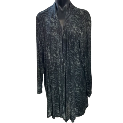 Autograph Womens  Size L Open Jacket Black  / Green / Pattern 