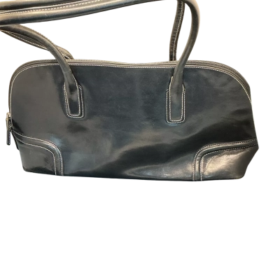 Oroton Womens Handbag Black  / White  stitching