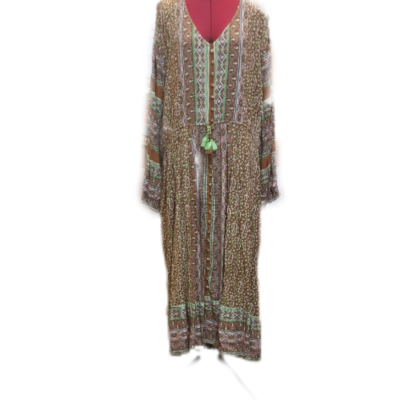 Adrift Womens  Size Plus Size Long Sleeve Dress Brown / Floral / Multicoloured 