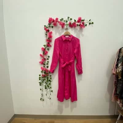 Trenery Womens  Size 16 Shirt Dress Pink  
