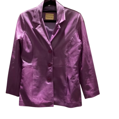  The Leather Point Womens  Size S Leather Jacket Purple 