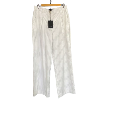 Decjuba Women's Mackenzie Wide Leg Pants Size 12 White Pinstripe