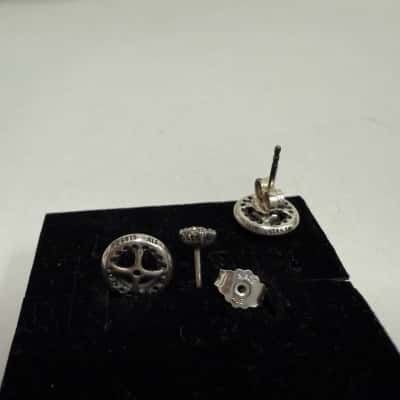 Retired Pandora vintage Allure stud Earrings with detachable jacket