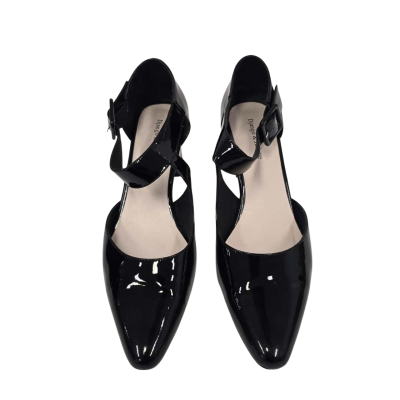 Django & Juliette  (Happie-DJ) Black-Leopard Heel Womens Patent Leather Shoes Size 40 $179.95