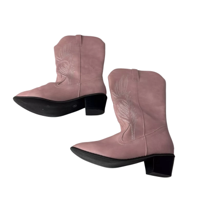  Womens  Size 38 cowboy Boots Pink  