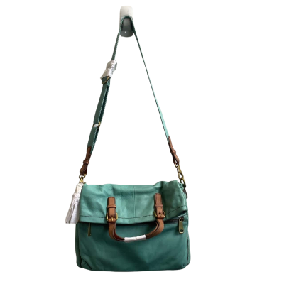 New - Fossil Womens Cow Hide Leather Handbag Teal 