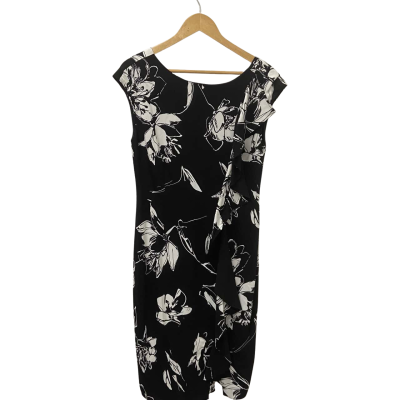 Sportscraft Womens  Size 10 Pedra Ruffle Dress  Black  / White 