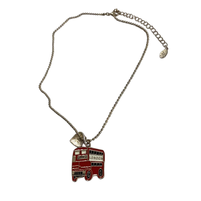 London Red Double-Decker Bus Pendant Necklace 