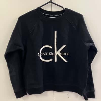 Calvin Klein Womens  Size S Cropped Jumper Black  / White 