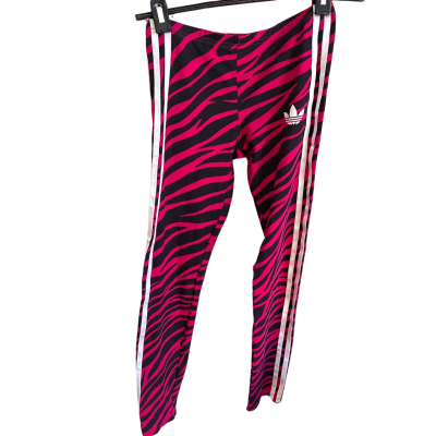 Adidas Kids  Size 13-14 year old Zebra pink striped pants 