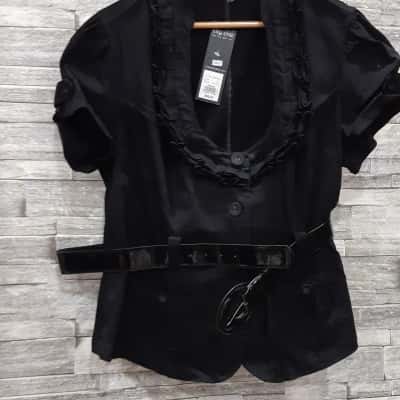 City Chic Women's  Size S Winter Jacket Black  +belt
