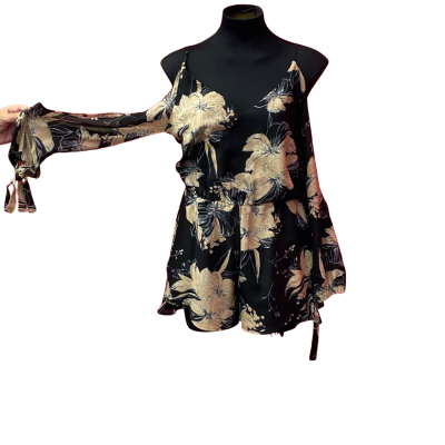  Womens Knight Angel Size 8 Multicoloured Playsuit - Long Sleeve - Peep Shoulder