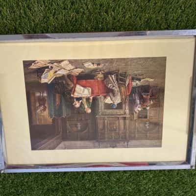 Vintage genre scene print tray