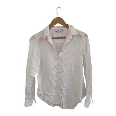 Witchery Womens  Size 10 Button Up Top / Long Sleeve Top White 