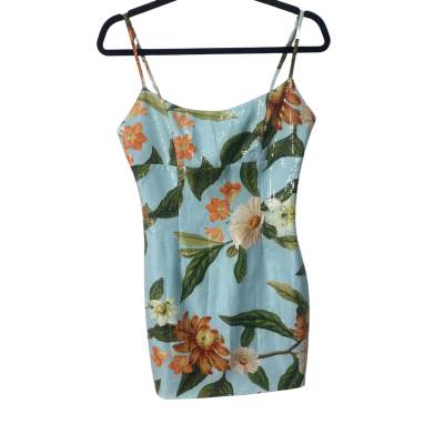 RUNAWAY  Size S Mini Dress Blue / Floral sequin 