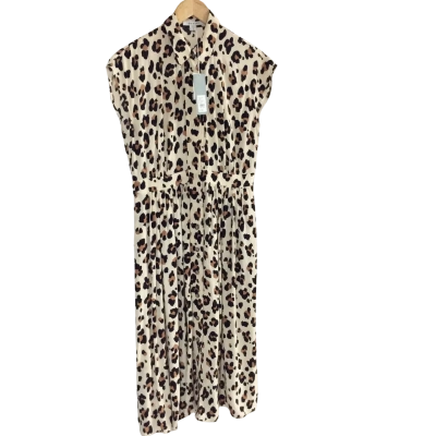 Trenery Womens  Size 10 Midi Dress / Sleeveless Dress  Animal print / Black  / Brown / Yellow 
