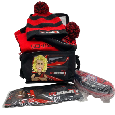 Essendon Member Kit Cooler Bag, Scarf, 2 x Beanie,  Football & Pencil Case      JK5