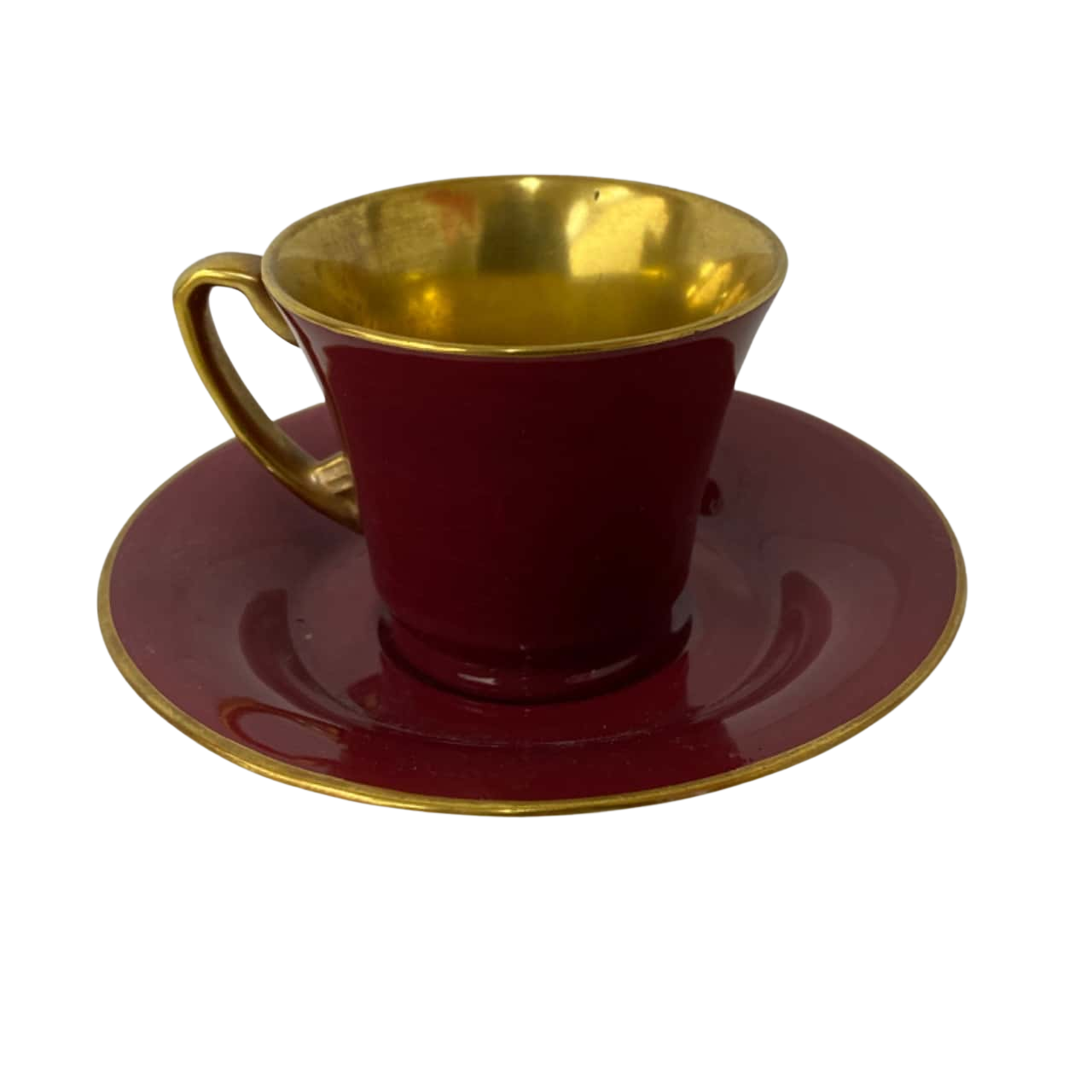 Crown Devon Maroon & Gilt Cup & Saucer(s)