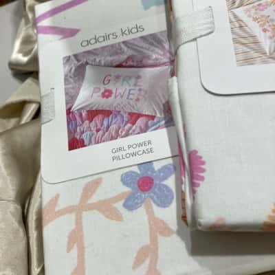 Adairs Kids Girl Power/You go girl pillowcases x2