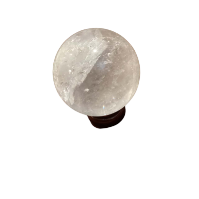 Clear quartz sphere with stand