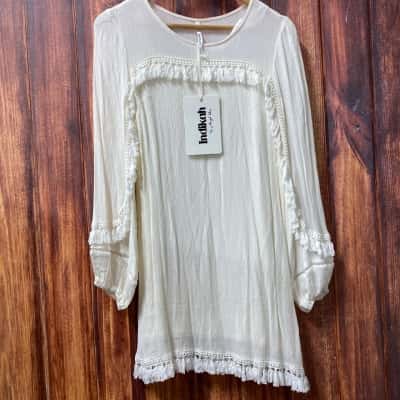 Indikah boho style dress Size 8 Off White new 