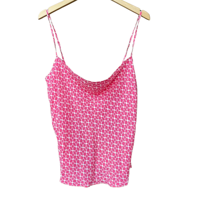 BNWT Steele Womens Size XS Pink / White Shoestring Strap Top 