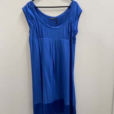 David Lawrence SILK  Size 16 Sleeveless Dress  Blue 